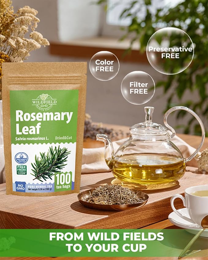 100 Bags Rosemary Tea Herbal Tea (Salvia Rosmarinus) - 100 Count 1.5g Bags Rosemary Herb Te De Romero