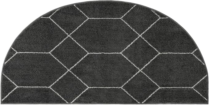 Unique Loom Trellis Frieze Collection Area Rug - Geometric (3' 1" x 6' 1" Hearth Dark Gray/Ivory)