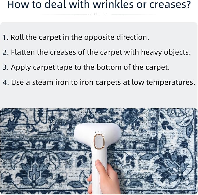 YJ.GWL Area Rugs for Living Room 5x7 Machine Washable Rugs, Non Slip Floral Vintage Rug Indoor Carpet, Stain Resistant Large Rug for Bedroom Dining Room, Navy Blue