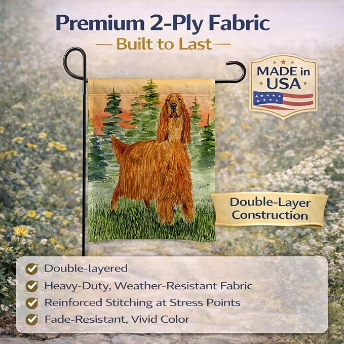Caroline's Treasures SS8625GF Irish Setter Garden Flag Mailbox Flag Decorative Yard Flag Banner Outside Patio Artwork Yard Flower Beds, Garden Size, Multicolor