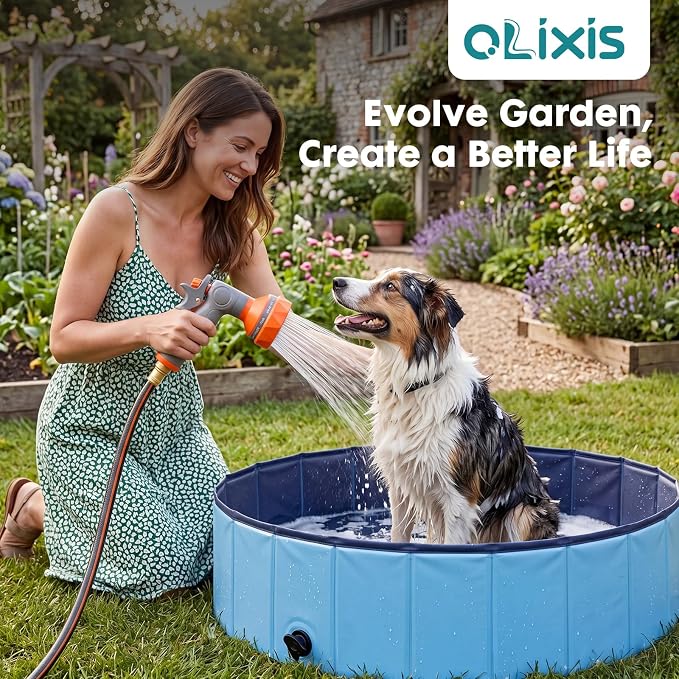 OLIXIS Automatic Retractable Garden Hose Reel, Heavy Duty Wall Mounted Water Reel with 1/2 in x 100 ft Hose, 9 Pattern Nozzle, Slow Rewind Any Length Lock, 180° Swivel for Garage Outside