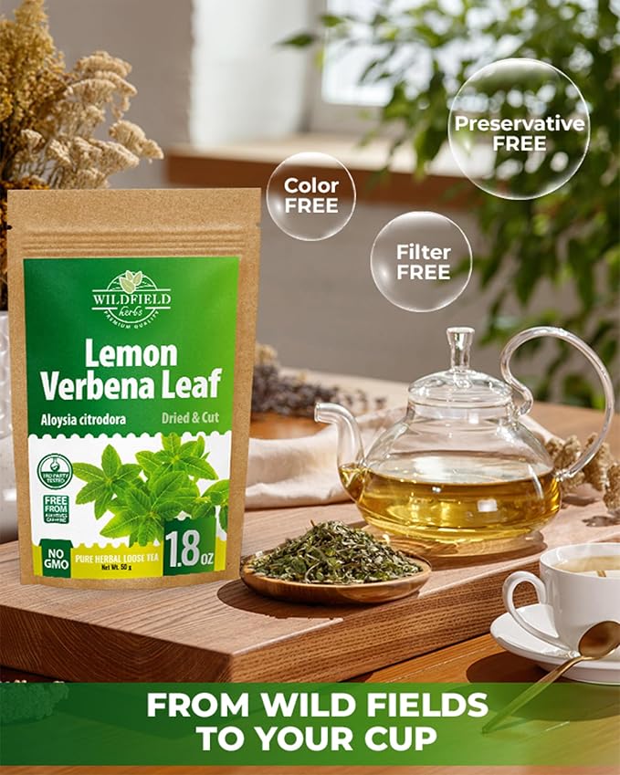 1.8 oz. Lemon Verbena Herbal Tea (Aloysia Citrodora) – 51g Dried Lemon Verbena Herb Tea Cedrón