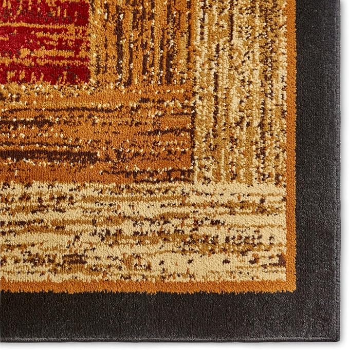 Home Dynamix Royalty Vega Contemporary Geometric Runner Area Rug, Black/Brown, 1'9"x7'2"
