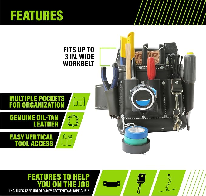 AWP Tool Pouch, Electrician Tool Pouch, Premium, Professional Multi-Pocket Organizer