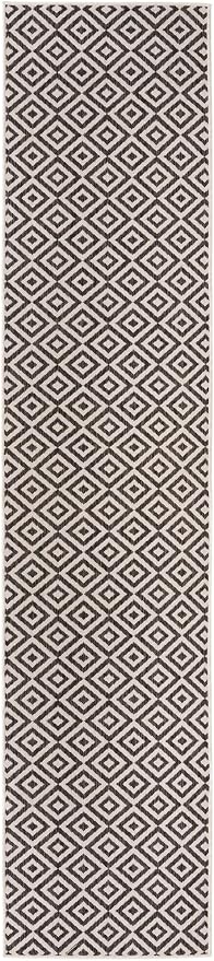 Unique Loom Jill Zarin Outdoor Collection Area Rug - Costa Rica (2' 7'' x 12' Runner, Charcoal Gray/ Ivory)