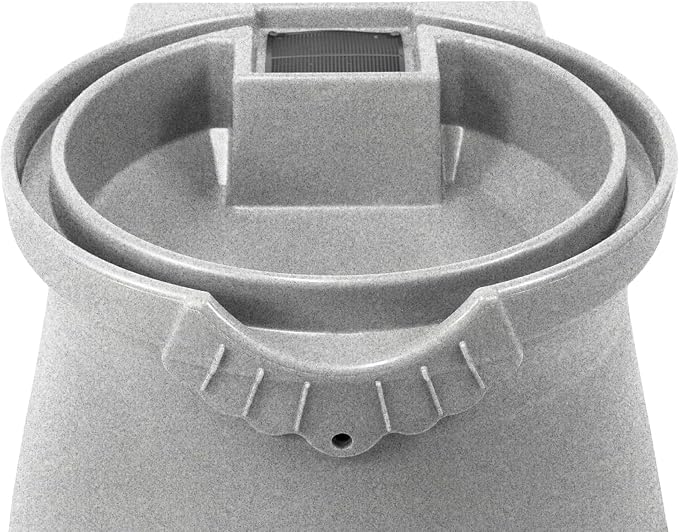 Good Ideas Rain Wizard 50 Gallon Rain Saver Barrel Water Storage Urn with Planter Space and 2 Brass Spigots, Light Granite (2 Pack)