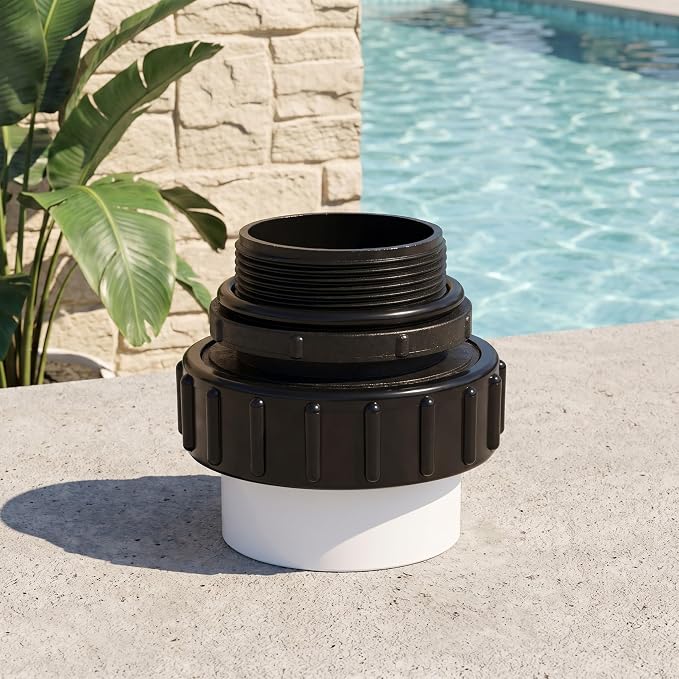 2 in MIP x 2 in PVC Pool Pump Union Adapter, Hi-Temp Slip Fitting for and Pumps, Threaded 4-Pack(4pcs)