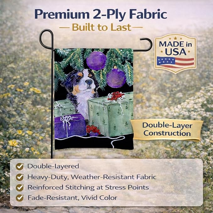 Caroline's Treasures SS8582GF Bernese Mountain Dog Garden Flag Mailbox Flag Decorative Yard Flag Banner Outside Patio Artwork Yard Flower Beds, Garden Size, Multicolor