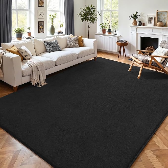 AROGAN 6x9 Area Rugs for Living Room Non Slip Dorm Bedroom Rug, Dark Grey | Modern Area Rugs with Soft Memory Foam, Minimalist Washable Indoor Floor Carpet for Dining Room Office Kids Playroom Decor