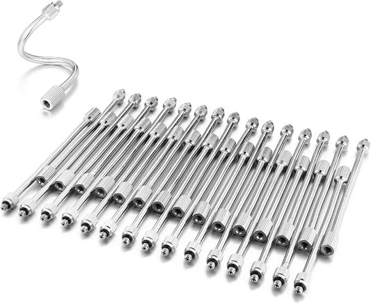 CozyCabin 30 Packs Flexible Mister Nozzle Extensions, Brass Mist Rod for Mister Nozzles, Bendable Copper Extended Pole 10/24 UNC for Garden, Humidification, Outdoor Cooling, Dust Control(5.9 Inch)