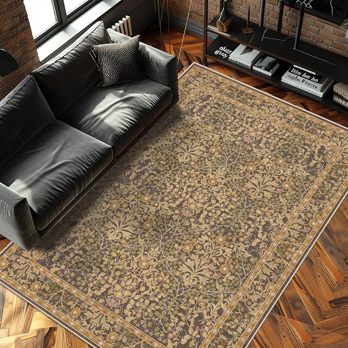 4x6 Area Rug for Bedroom Beside Rug, Laundry Room, Entryway, Kitchen, Washable Non-Slip Low Pile Ultra Soft Stain Resistant Carpet (Goldenrod)