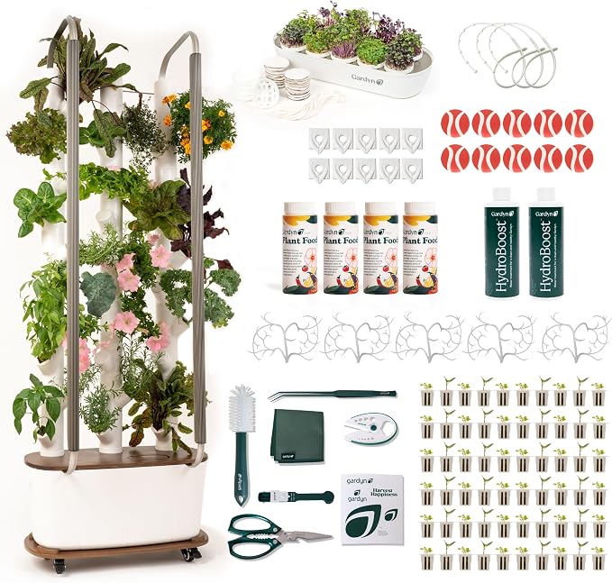 Gardyn Home 4.0 Vertical Hydroponics Growing System Bundle for Schools – Smart Garden Indoor Gardening System with LED Grow Lights, Accessories, 30-Plant Capacity, K-12 STEM Classroom Learning