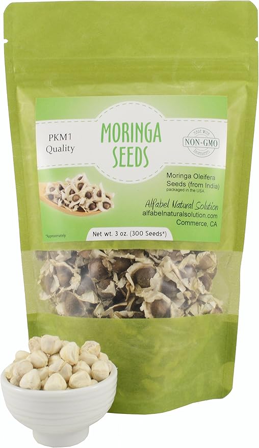 Moringa Oleifera Seeds Non-GMO PKM1 Premium Quality - Organically Grown - 3 oz. - Resealable Stand Up Pouch