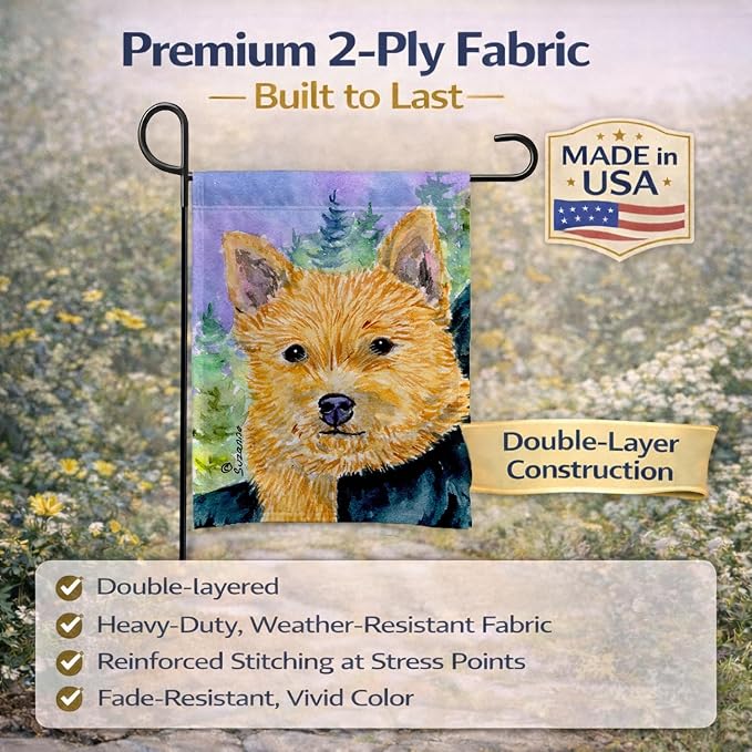 Caroline's Treasures SS8905GF Norwich Terrier Garden Flag Mailbox Flag Decorative Yard Flag Banner Outside Patio Artwork Yard Flower Beds, Garden Size, Multicolor