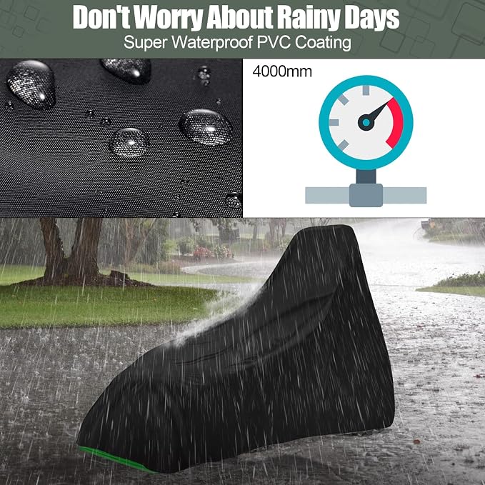 Waterproof Tractors Cover Fit Most Campact Utility Tractors with 60-100 HP, 600D Oxford Cloth Tractors Cover for Snow Rain Dust Protection, 185 L x 78 W x 98 H in