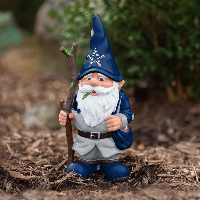 FOCO NFL Team Logo Holding Stick Garden Statue Outdoor Gnome