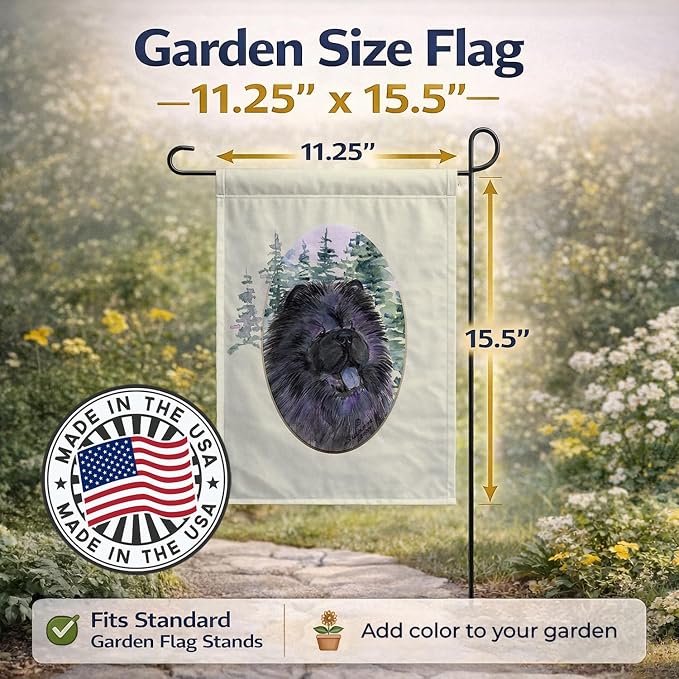 Caroline's Treasures SS8048GF Chow Chow Garden Flag Mailbox Flag Decorative Yard Flag Banner Outside Patio Artwork Yard Flower Beds, Garden Size, Multicolor