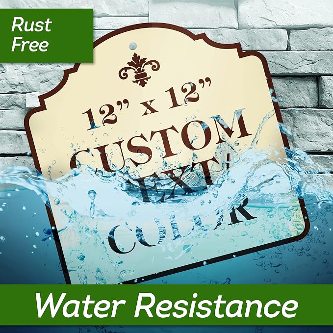 Custom Sign, Customized for Outdoor/Indoor Use, Personalized Designer Style Sign, 12x12 Inch, 24 Colors, Rust-Free Thick AlumaBond - Made by: My Sign Center, USA (Florolex I - Flood)