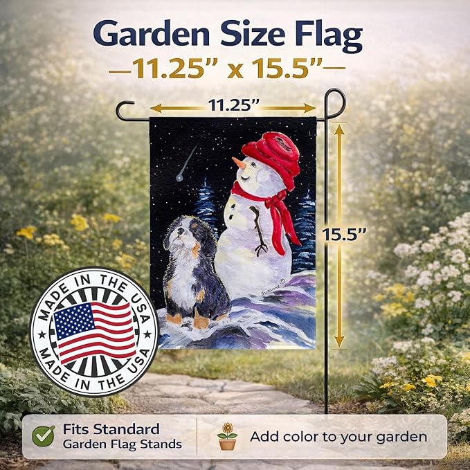 Caroline's Treasures SS8575GF Bernese Mountain Dog Garden Flag Mailbox Flag Decorative Yard Flag Banner Outside Patio Artwork Yard Flower Beds, Garden Size, Multicolor