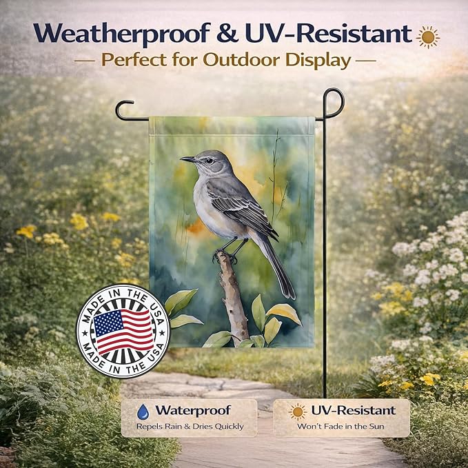 Caroline's Treasures Florida Northern Mockingbird Garden Flag Mailbox Flag Decorative Yard Flag Banner Outside Patio Artwork Yard Flower Beds, Garden Size, Multicolor
