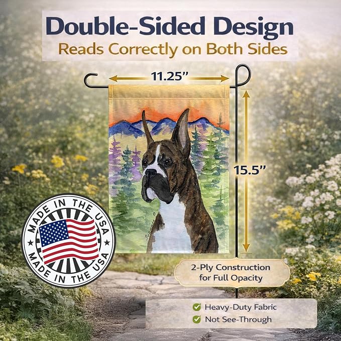 Caroline's Treasures SS8199GF Boxer Garden Flag Mailbox Flag Decorative Yard Flag Banner Outside Patio Artwork Yard Flower Beds, Garden Size, Multicolor