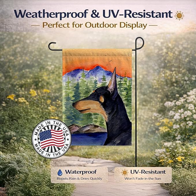 Caroline's Treasures SS8433GF Manchester Terrier Garden Flag Mailbox Flag Decorative Yard Flag Banner Outside Patio Artwork Yard Flower Beds, Garden Size, Multicolor