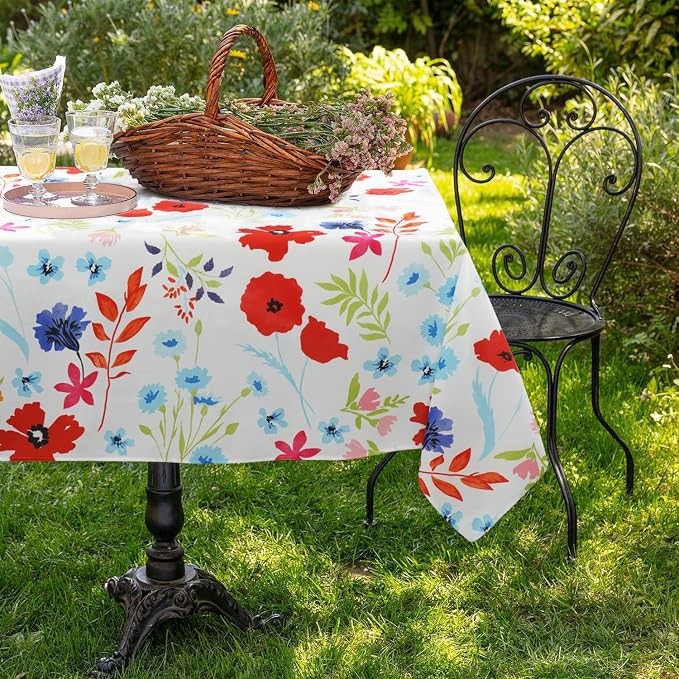 Outdoor Tablecloth with Umbrella Hole Umbrella Tablecloth Patio Tablecloths with Zipper for Courtyards, Terraces, and Beaches 60 x 102 in
