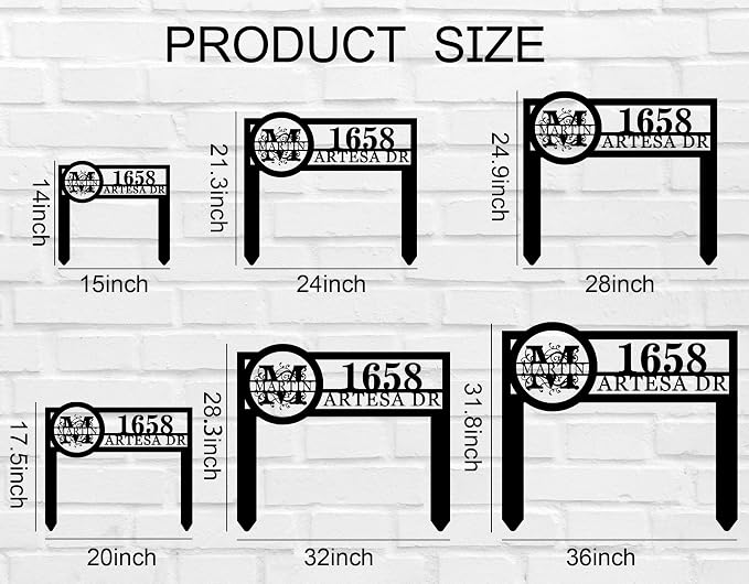 Personalized House Numbers with Stake Custom Address Yard Signs Address Numbers House Number Sign House Numbers for Outside Address Plaques Housewarming Gifts