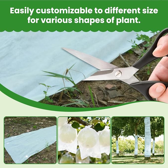 Plant Covers Freeze Protection, 10ft x 33ft Winter Frost Cloth Blankets for Outdoor Plants, 1.05oz/yd² Floating Row Cover Frost Protection for Gardens, Vegetables, Tree, Snow