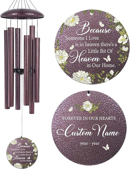Memorial Wind Chimes Personalized, Memorial Gifts for Loss of Loved One Mother Father, Sympathy Wind Chime for Bereavement Remembrance Condolences
