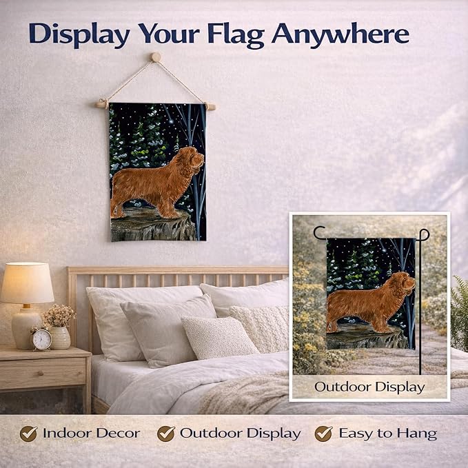 Caroline's Treasures SS8174GF Sussex Spaniel Garden Flag Mailbox Flag Decorative Yard Flag Banner Outside Patio Artwork Yard Flower Beds, Garden Size, Multicolor