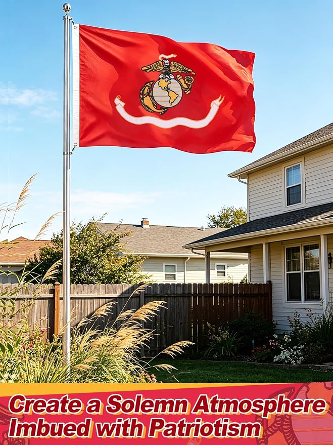 Double-Sided Embroidered Flags for Outside 3x5-210D Oxford Fabric Weatherproof Military Flags with 2 Brass Grommets for Garden Patio Decor, Gift for Veteran & Service Member (Red)