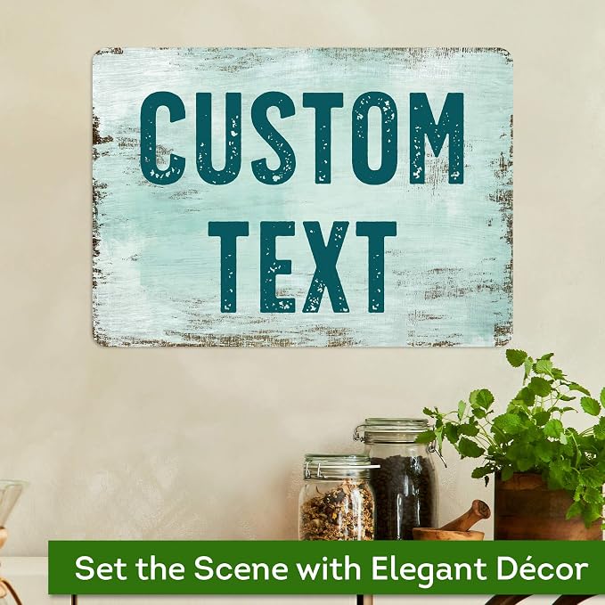 Custom Sign, Custom Street Sign, 11 Font Colors, 13 Font Styles, 4 Hole Options, 22 Sizes, 10x14 Inches, Rust Free DiBound, Fade Resistant, Made in USA by My Sign Center (Shabby Chic)