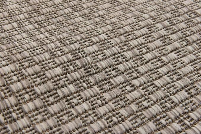 Unique Loom Collection Casual Transitional Solid Heathered Indoor/Outdoor Flatweave Area Rug (2' x 6' 1" Runner, Beige/Ivory)