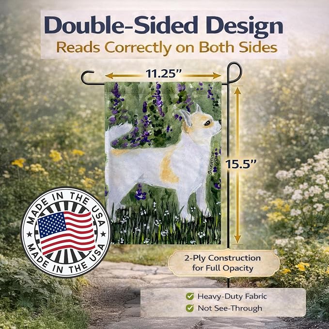 Caroline's Treasures SS8952GF Chihuahua Garden Flag Mailbox Flag Decorative Yard Flag Banner Outside Patio Artwork Yard Flower Beds, Garden Size, Multicolor