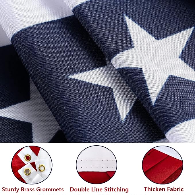 2 x 4 Ft American Bunting Flags Outdoor,US Flag Bunting for Outside, Patriotic Half Fan Bunting Flag Indoor Outdoor for 4th of July Independence Day Memorial Day (Set of 6)