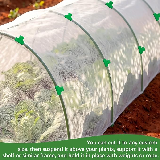 2PCS Plant Sun Protection Cloth, 10 X 30 Ft Non-Woven Garden Plant Shade Cloth White Cover Blanket Outdoor Bug Netting Sun Block for Protecting Plants Vegetable Rows from Direct Sunlight