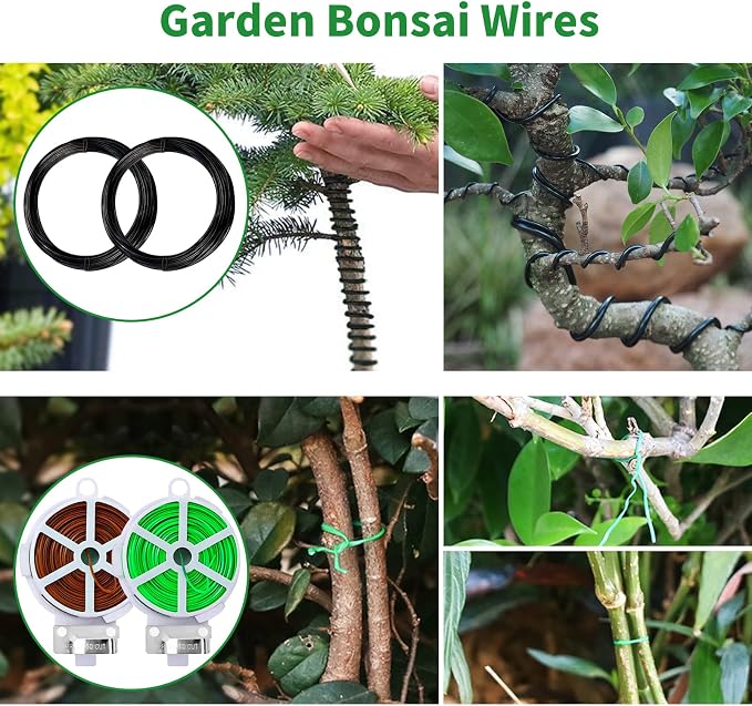 Bonsai Tree Kit, 20 Pcs Gardening Succulent Tools Set, Bonsai Tool Kit Include 262 Feet Bonsai Wire, 29.5"x29.5" Plant Repotting Mat, Bonsai Scissors, Pruning Shears, Unique Gift for Indoor Gardening | Include 262 Feet Bonsai Wire, 29.5"x29.5" Plant Re...