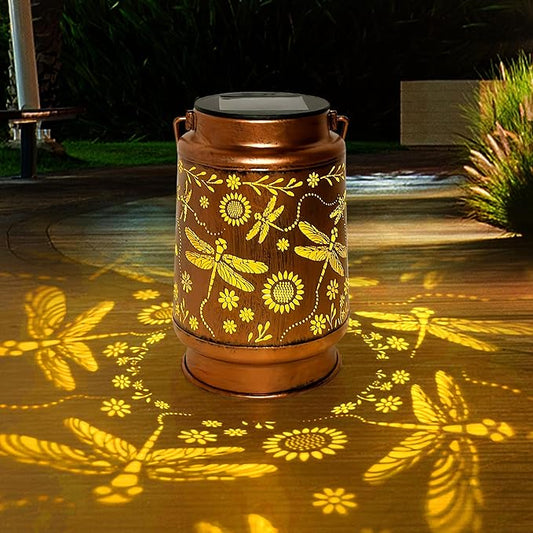 ANYTALK Birthday Gifts for Women Mom Grandma, Dragonfly Solar Lanterns Outdoor Waterproof, Hanging Solar Lights for Yard, Patio, Porch, Garden Decor
