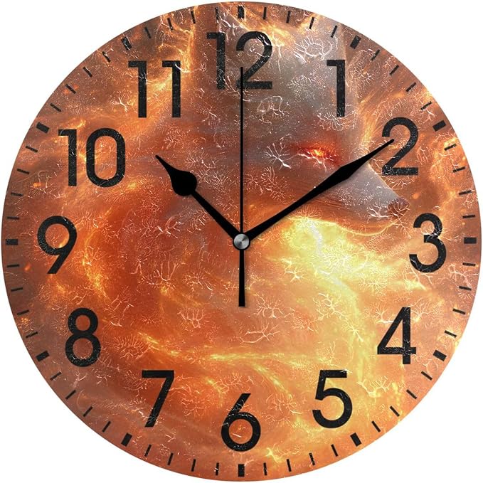 ALAZA Home Decor Fox Magic Stylish Round Acrylic 9.84 Inch Wall Clock Non Ticking Silent Clock Art for Living Room Kitchen Bedroom