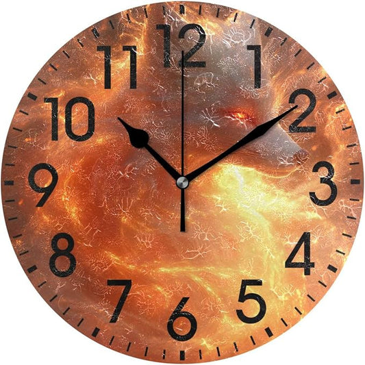 ALAZA Home Decor Fox Magic Stylish Round Acrylic 9.84 Inch Wall Clock Non Ticking Silent Clock Art for Living Room Kitchen Bedroom