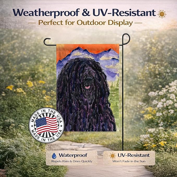 Caroline's Treasures SS8623GF Puli Garden Flag Mailbox Flag Decorative Yard Flag Banner Outside Patio Artwork Yard Flower Beds, Garden Size, Multicolor