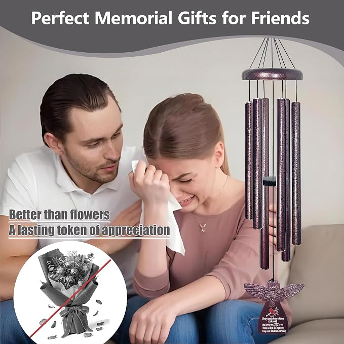 Wind Chimes for Loss of Loved One - 32" Windchimes Memorial Gifts with Angel Wind Catcher, Cardinal Wind Chime for Outside, Sympathy Gifts for Garden Porch Decor