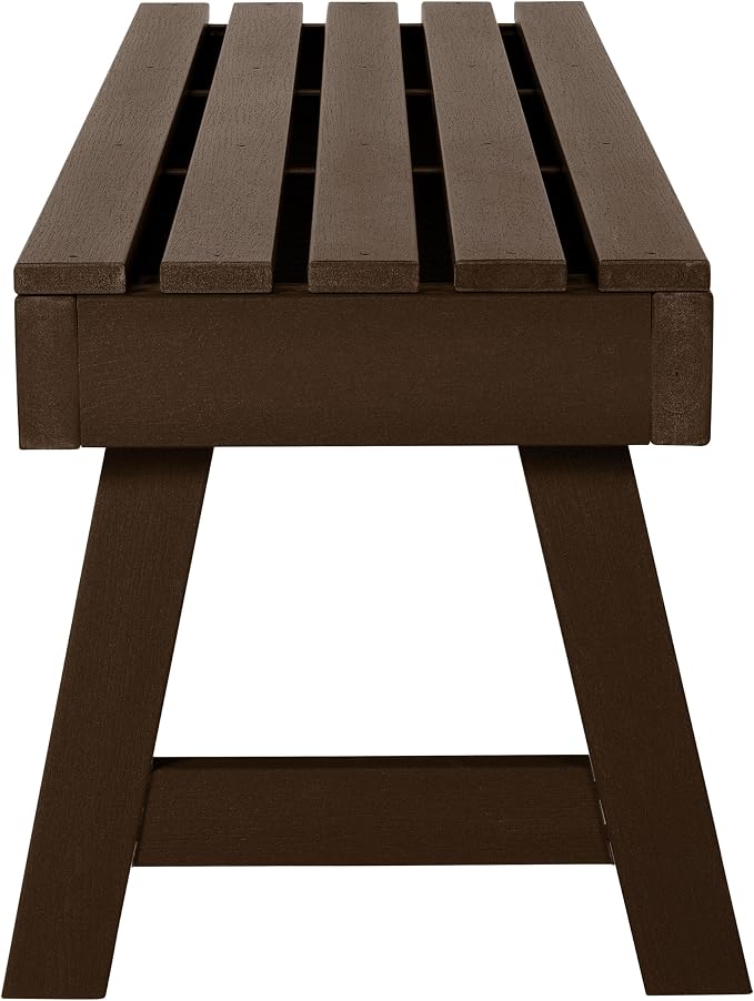 highwood Weatherly Backless Bench, 4-Feet, Weathered Acorn