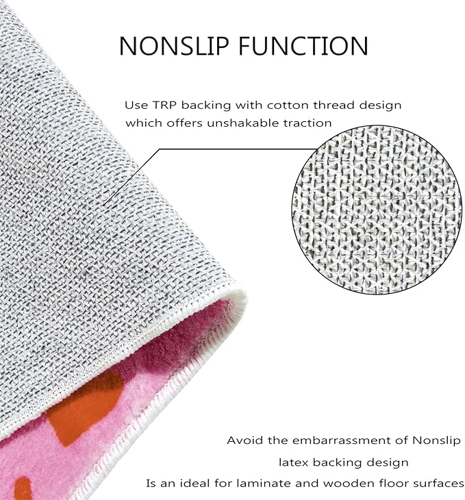 Washable Cute Pink Checkered Rugs for Girls Bedroom Aesthetic Decor, Ultra Thin Funky Groovy Aesthetic Retro Trippy 4x6 Area Rug for Living Room Nursery, Preppy Modern Y2K Dorm Accent Carpet