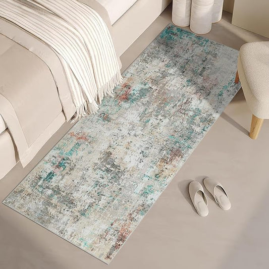 ROYHOME Modern Abstract 2x6 Runner Rug Washable Non Slip, Colorful | Stain Resistant Rug for Hallway Kitchen Bedroom Non Shedding Low Pile Indoor Floor Cover