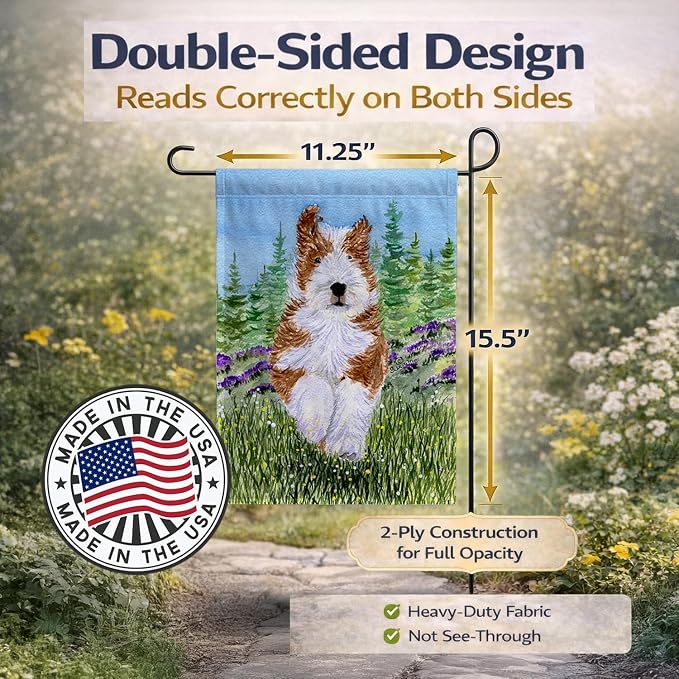 Caroline's Treasures SS8320GF Bearded Collie Garden Flag Mailbox Flag Decorative Yard Flag Banner Outside Patio Artwork Yard Flower Beds, Garden Size, Multicolor