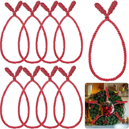 Zhengmy 8 Pcs 20 Inches Christmas Garland Ties Christmas Decorative Twist Ties for Banister Reusable and Flexible Twist for Xmas Home Decorations Holiday Craft Wrapping (Red)