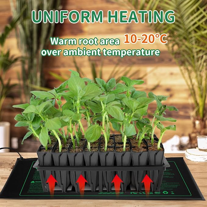 Seedling Heat mat | 3 Pack | Durable Waterproof | Heat Mats for Seed Starting,Seed Germination Heating Mat 10 x 20.75 Inch