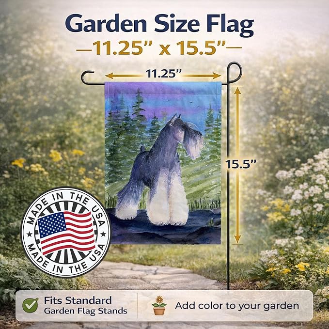 Caroline's Treasures SS1061GF Schnauzer Garden Flag Mailbox Flag Decorative Yard Flag Banner Outside Patio Artwork Yard Flower Beds, Garden Size, Multicolor